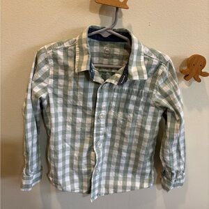 wonder nation Green and White Gingham Shirt